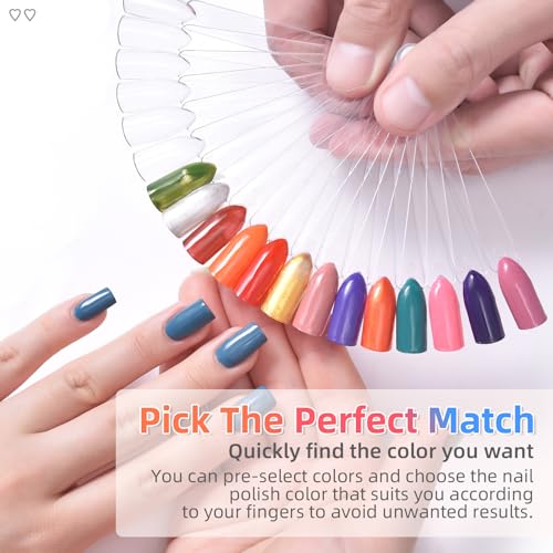 120Pcs Nail Swatch Sticks with Ring, Nail Polish Display Sticks - color: Clear,Natural,Black - 6Sets