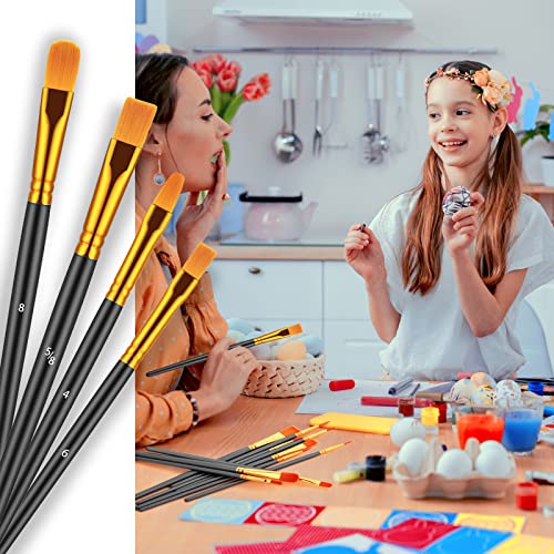 Artstorys 10Pcs Paint Brush Set, Small Round Detail Tips, Black - color: Black,nickel