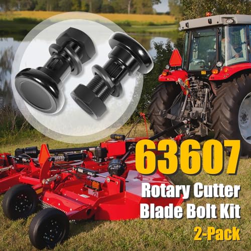 63607 Rotary Cutter Blade Bolt Kit, Replace for Bush Hog Rotary Cutter Blade Bolt Kit 63607, Fit for Howse, HICO, for Bush Hog, Includes 2 Bolts with Nuts and Washers (2-Pack)