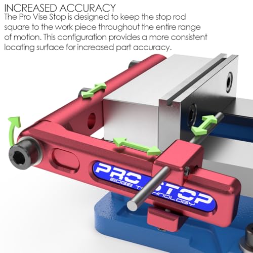 03-000 Pro Vise Stop - Low Profile CNC Milling Workstop for 6" Vises, Fast, Accurate Part Setup, Repeat Setup with Rotating Arm for Total Clearance