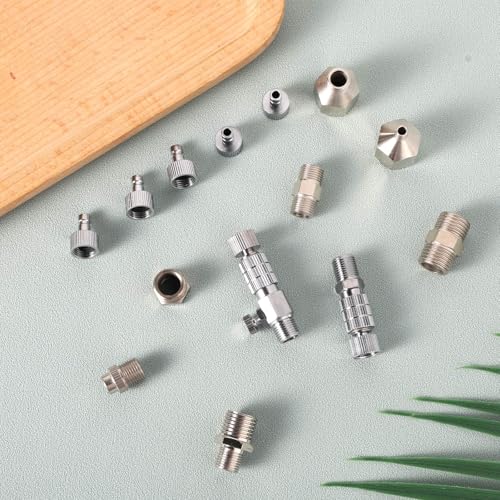 Penitue 14 Pack Airbrush Adapter Set, 1/8 & 1/4 Inch Female & Male Quick Disconnect Fittings Connector Hose Quick Release Coupler Kit for Air Compressor Spray Gun Accessories Parts