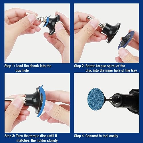 WORKPRO 101-pieces Sanding Discs Set, 2 inch Discs with 1/4 inch Holder