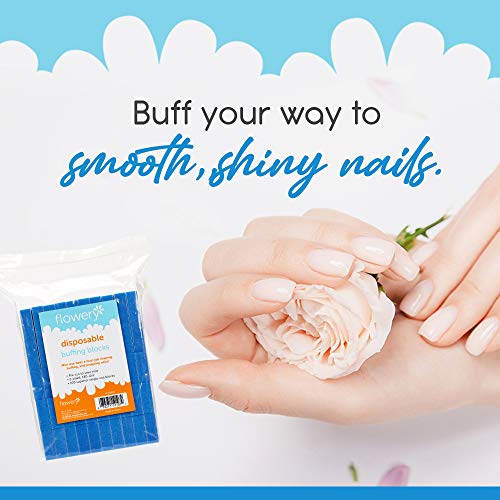 Flowery Disposable Nail Buffer Block, 180 Grit, Blue, 100 Count - size: 100 Pcs (Pack of 1)