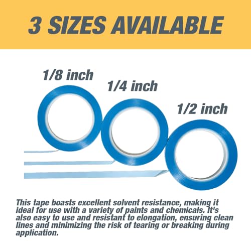 LAUCO 1/4" Fine Line Automotive Pinstriping Masking Tape - Pack of 2-36 Yard Roll 74631 - size: 1/4"