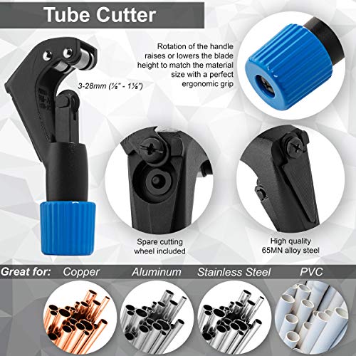 Small Copper Pipe Tubing Cutter with Reamer - Tube Cutter 1/8" to 1 1/8" - size: Small