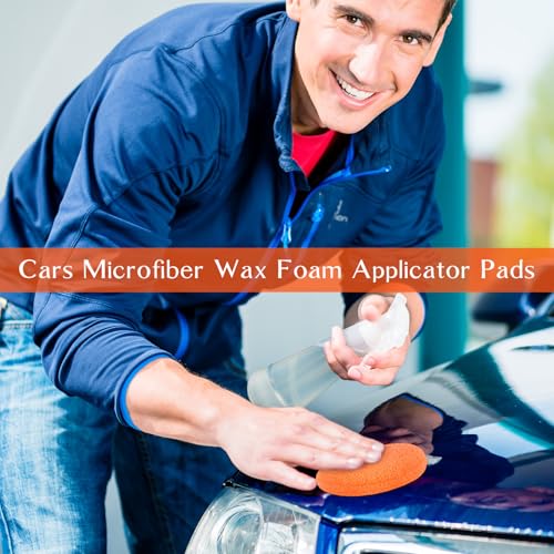 Tanlade 50 Pcs Microfiber Wax Applicator Pads 5 Inch, Orange - color: Orange