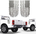 GRITKULTURE Distressed American Flag Vinyl Decal 2 Pack for Trucks, Tailgate, Cars, Windows Compatible with Most Pickup Trucks EUA Flag - Rear Graphic USA, US Flag Car Sticker (Metallic Grey) - color: Reflective Blue