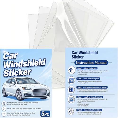 JDDRY Car Windshield Sticker,Windshield Applicator,Clear,5PCS