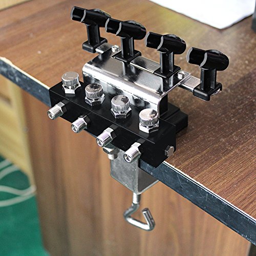 T TOGUSH Airbrush Holder Stand, 4-Way Splitter Clamp for 4 Airbrushes