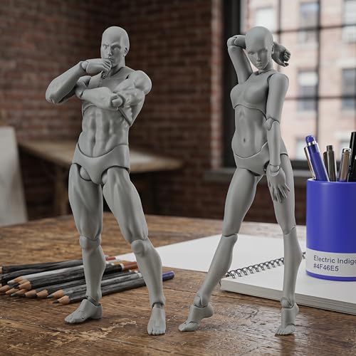 Body Kun Artist Manikin Figure Drawing Supplies Drawing Tools, Mannequin for Artists Drawing Figures Model for Sketching, Painting, Artists Male (Grey) - color: Grey