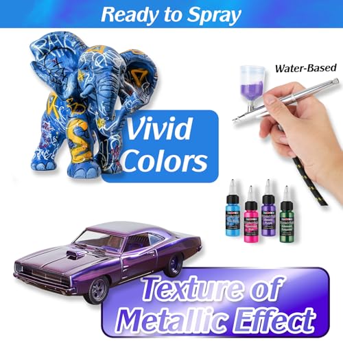 FansArriche Airbrush Paint, 44 Colors with 6 Thinners, 20 ml/Bottle - color: 44 Colors with 6 Thinnners