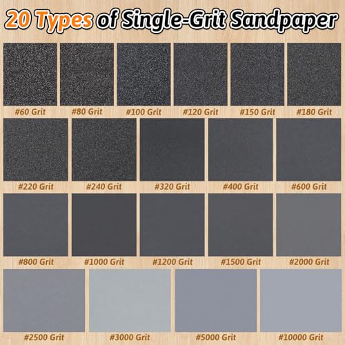 15 PCS Wet Dry Sandpaper 180 Grit Sheets for Polishing & Finishing - color: 180G, size: 9x11 Inch