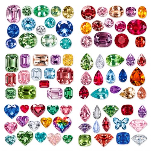 180 Pcs Colorful Gemstone PET Stickers, Crystal Diamond Decals Set - color: Colored Gemstone Series
