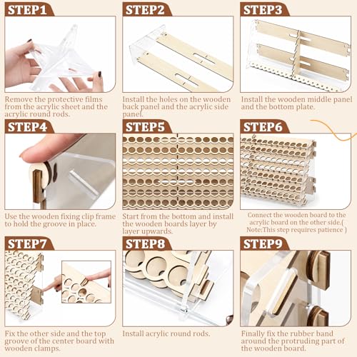 Colingmill 140 Holes Wooden Paint Rack for 18 ml Dropper Bottles - size: 18 ml, style: 140 Holes