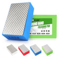 WORKEASE Diamond Hand Polishing Pads, 4PCS Diamond Sanding Block 60/120/240/400 Grit Diamond Hand Pads Foam Backing for Tile Glass Stone Marble Granite Ceramics Metal Wet&Dry - color: 4Pcs