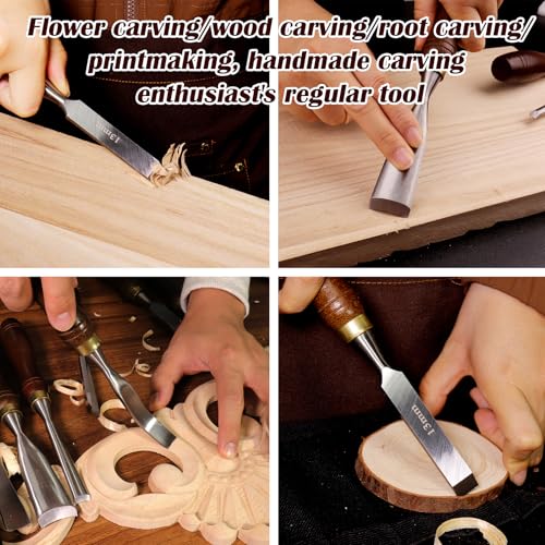 12Pcs Wood Carving Chisel Set - CR-V 60 Steel Wood Carving Tools