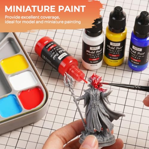 Nicpro 12 Colors Acrylic Model Ink Paint Set, 20ml Ready to Use - style: Ink Model Paint
