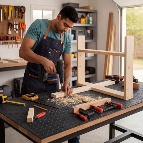 Leinuosen Extra-Long Workbench Mat 24" x 70.5", Scratch-Resistant PVC Work Bench Pad, 1.2 mm Thick Non-Slip Textured Surface for Woodworking, Painting, Crafting, DIY Table Protection - size: 24" X 70.5"