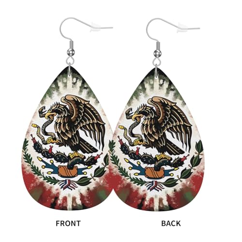 Faux Leather Teardrop Earrings - color: Chrome