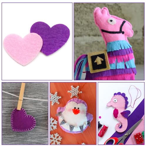 10Pcs Felt Sheets Fabric, 7" x 11" Soft Felt Squares for Craft, 1mm(Purple) - color: Purple