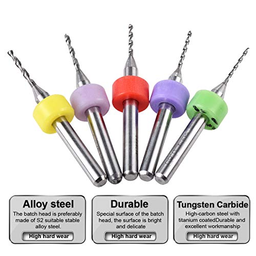 10 Pcs Tungsten Carbide Macro Drill Bits, PCB Drill Bits for Jewelry, CNC, Soft Metals, Model Making, Wood - Cutting Dia: 0.3mm, 0.4mm, 0.5mm, 0.6mm, 0.7mm, 0.8mm, 0.9mm, 1.0mm, 1.1mm, 1.2mm - color: 10 Pcs (0.3-1.2)mm