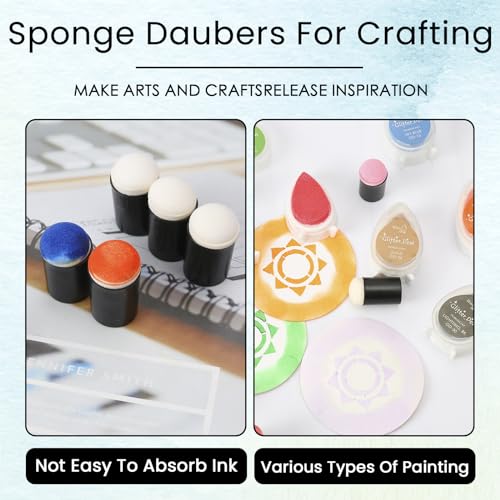 40 Pieces Sponge Daubers W/Storage Case - Great for Applying Ink, Chalk, Paint, and More to Your Projects - Fits Over the Finger and Makes Blending Accuracy Easier - color: Black