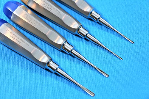 Dental Luxating Elevator Surgical Root Instruments Straight Tip 1.3 mm 2mm 3mm 4mm Set of 4 Each Premium German