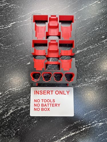 M12 Battery Organizer - 3D Printed Liner for Milwaukee 48-22-8435 Packout Tool Box - Precision Built Insert for Packout Organizers (NO BATTERIES OR BOX INCLUDED)