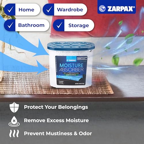 ZARPAX Moisture Absorber Activated Charcoal 18 oz Large - Set of 4 - size: 18 Ounce (Pack of 4), style: Activated Charcoal