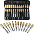 12 Pcs Wood Carving Chisel Set, SK5 Carbon Steel
