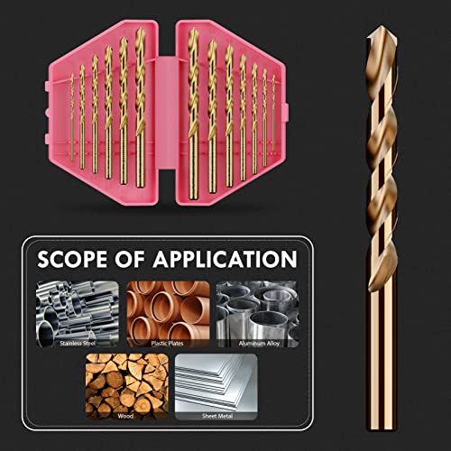 Metric 13Pcs(1.5mm-6.5mm) M35 Cobalt Drill Bit Set - size: 1.5 mm-6.5 mm (13 pcs)
