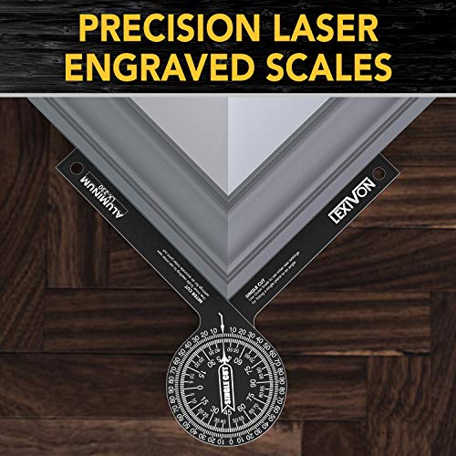 LEXIVON Aluminum Miter Saw Protractor | 7-Inch Rust Proof Angle Finder Featuring Precision Laser Engraved Scales (LX-230) - size: 7 Inch