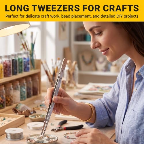 2pcs 10" long Tweezers for crafts & Plants - Large Tweezers Multi Purpose - size: 10"