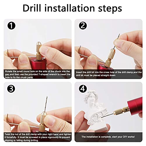 Electric Resin Drill Set,Pin Vise for Molds Jewelry Casting, YASPIT Anti-Skid Drill Press Vise, 210 PCS Keychain making Supplies, Precision Hand Drill Kit for DIY Keychains Jewelry Making