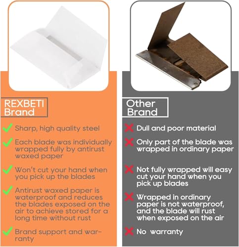 REXBETI 1000-Pack Single Edge Razor Blades, Industrial Scraper Razor Blades - size: 1000 Pack