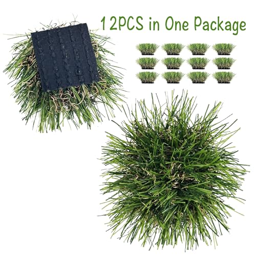 KuGuo Mini Artificial Grass Mats, 12 Pack, Early Summer Grass - color: Early Summer Grass, size: 12PCS