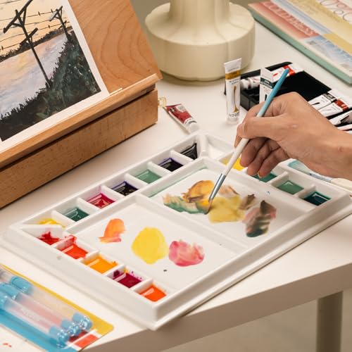 MEEDEN Ceramic Watercolor Palette：Large Porcelain Artist Paint Palette - size: 13" x 9.8"-no lid