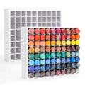 Krafetto 2 Pack 80-Grid Paint Organizer for 2 Oz Bottles, Wall Mount - color: 2pc white paint rack