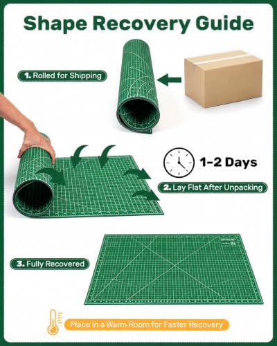 Large Self Healing Cutting Mat 23" x 35", Double-Sided, A1, Green - size: 35"L x 23"W