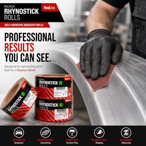 Indasa 2.75" PSA Sandpaper Roll - 27 Yard Rhynostick 500-Grit Long Continuous Roll, Self-Adhesive Stickyback Sand Paper for Woodworking, Automotive, Metal (Aluminum Oxide Plus Lubricant) - size: 500-Grit Aluminum Oxide Plus Lubricant