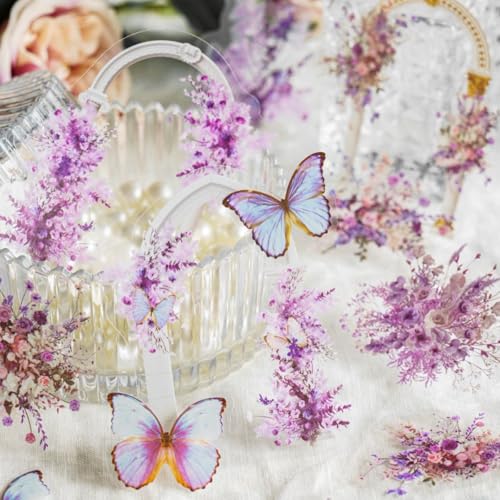 120 Pcs Aesthetic Floral Arch PET Stickers for Journaling - color: Romantic Collection