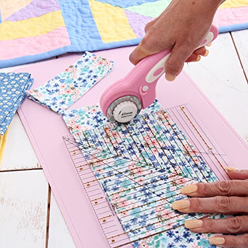 Threadart Rotary Cutter Set - 45mm Cutter, Mat & Ruler - size: ROTARY CUTTER SET