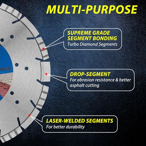 RHAPSODY 18Inch Laser Welded Diamond Saw Blade,Segmented All Purpose Blade - size: 18 Inch