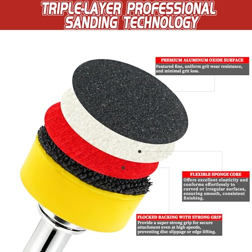 63 PCS 1 Inch Sanding Dremel Discs Hook and Loop Sandpaper 180 Grits - style: 180 Grit