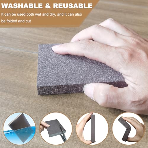 Tonmp 6 Pack 320 Grit Fine Sanding Sponge, Washable and Reusable Sanding Blocks Great for Pot Pan Brush Sponge Brush Glasses Sanding Wood Sanding Metal Sanding (320 Grit) - style: 320 Grit