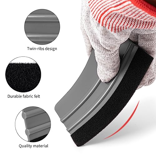 NEWISHTOOL 100 PCS Felt Squeegee for Vinyl, PPF Tint Wrap Application Tool - color: Gray