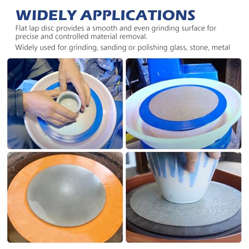 SCOTTCHEN Diamond Grinding Disc, 8” (200mm),No Center Hole,Flat Lap Disk Polishing Discs -60 Grit,Sanding Grinding Disc for Gemstone, Tile, Porcelain, Glass & Metal Polishing - style: 60grit