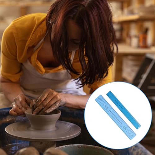 RAHHLIZS 2pcs Ceramic Shrinkage Scale Ruler Ceramic Tools for Pottery Plastic Measuring Ruler for Pottery Lovers Clay Sculpture Tools Carving Shaping Clay Sculpture Modeling