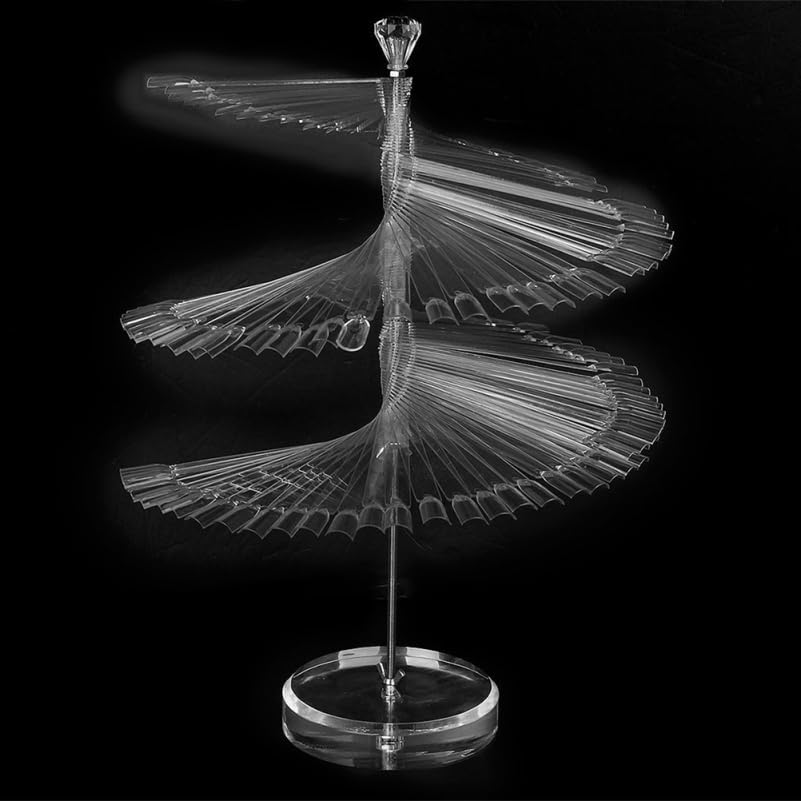 Beaupretty Nail Display Stand, 120 Clear Sample Sticks, Spiral Color Chart
