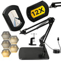 12X Magnifying Glass with Light and Stand, Desk Lamp Magnifier